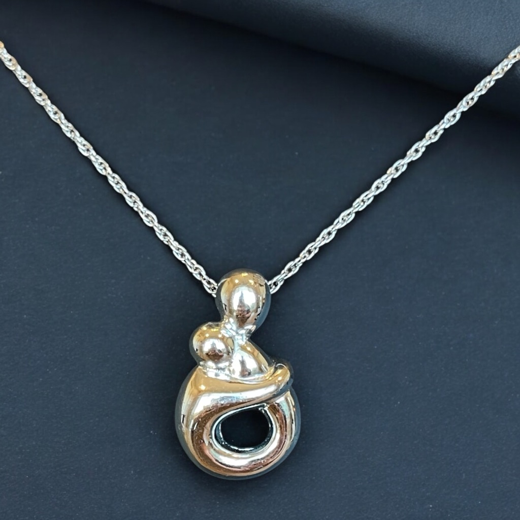 Sterling Ppc Princess Pride Creations Mother & Child Pendant Necklace 15g - 23”